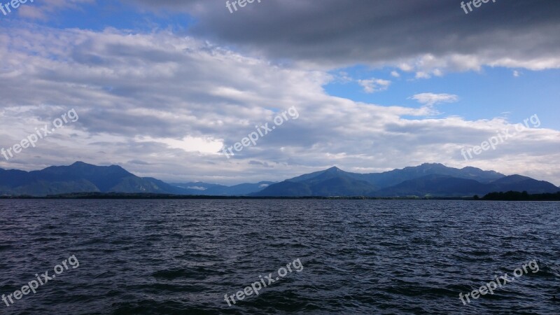 Water Mountains Chiemsee Thunderstorm Storm