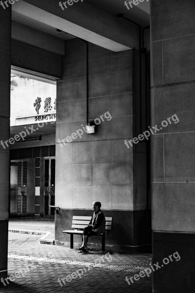 Hong Kong The Old Man Kowloon Bay Asia Old Woman