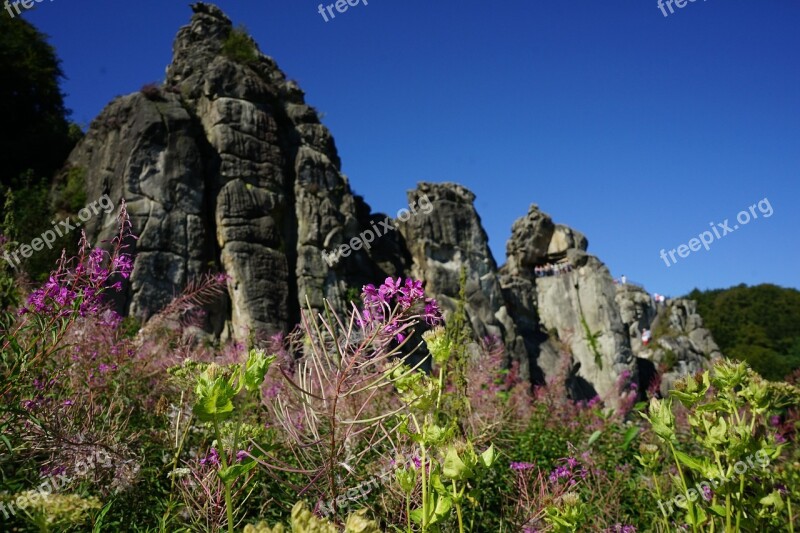 Externsteine Summer Natural Monument New Age Teutoburg Forest