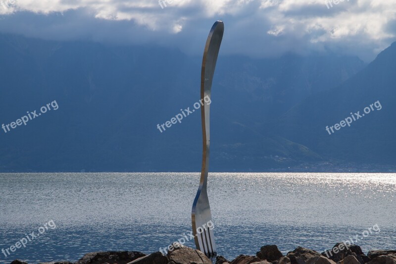 Vevey Lake Geneva Fork Lake Art