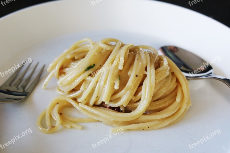 Pasta In The Evening Dining Spoons Fork