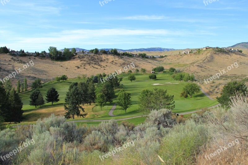 Boise Golf Course Foothills Rural Outdoors