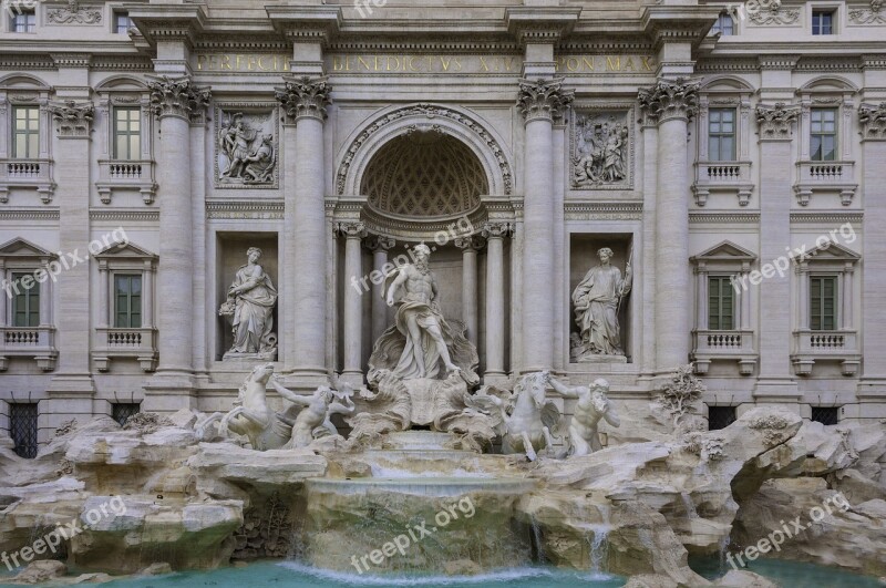 Rome Trevi Fountain Sights Tourism