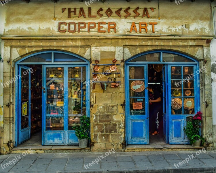 Cyprus Larnaca Old Town Shop Architecture