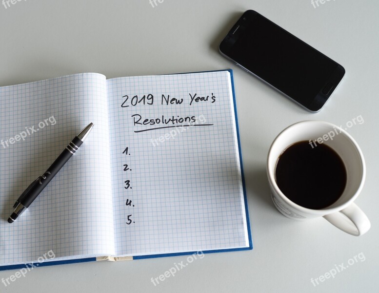 Resolutions 2019 New Year's Day List Paper