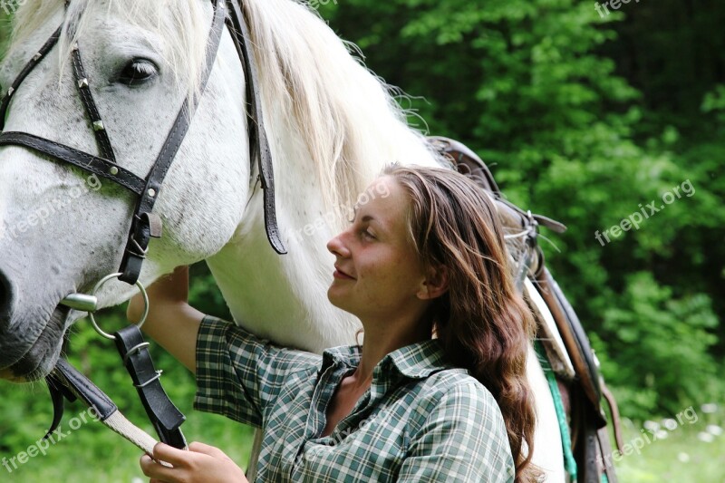 Horse Girl Friendship White Horse Grooms