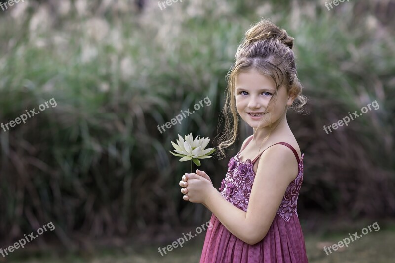 Child Portrait Girl Flower Nature Portrait