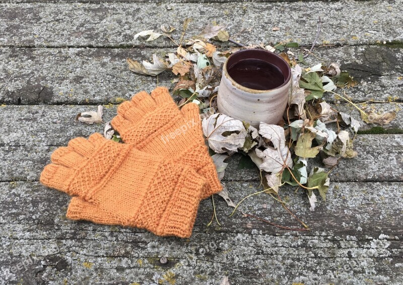 Knit Mitts Autumn Handmade Free Photos