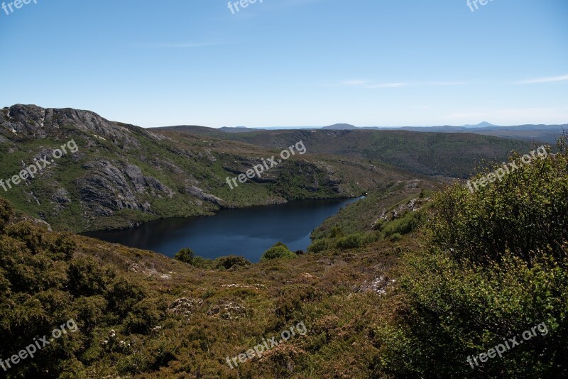 Crater Lake Tasmania Scenery Wilderness Outdoors