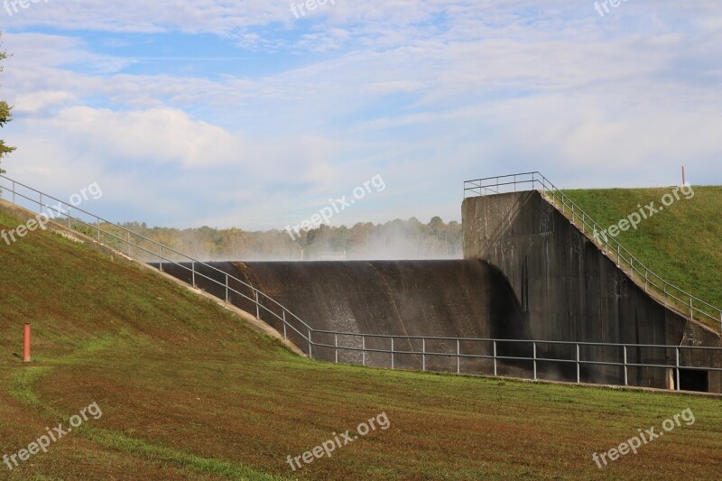 Dam Spillway Lake North America Steam