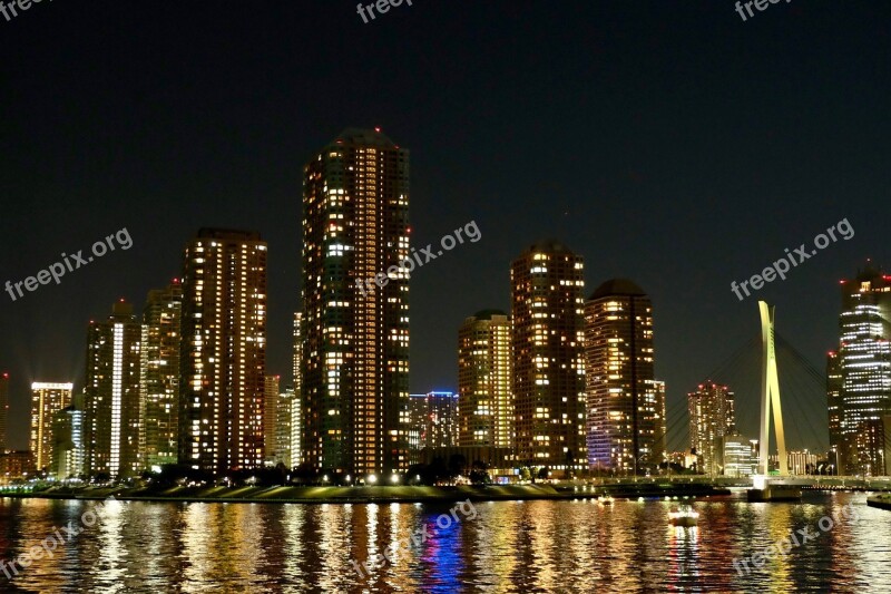 Urban Night Residence Bright Refraction