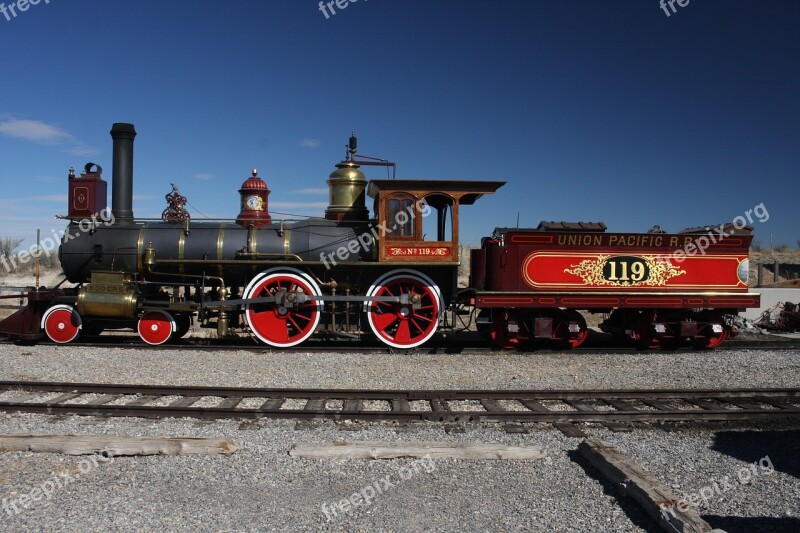 Train Transcontinental Railroad 119 Steam Engine Engine