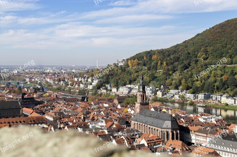 Autumn Heidelberg Castle View Neckar