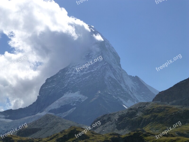 Matterhorn Valais Zermatt Landscape Free Photos