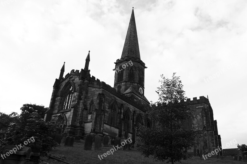 Church Peak District Moody Monochrome Building