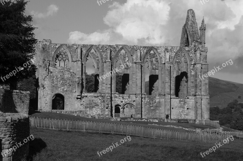 Monochrome Moody Ruin Dramatic Clouds