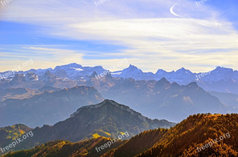 Mountain Summit Panorama Mountain Panorama Alpine Foresight