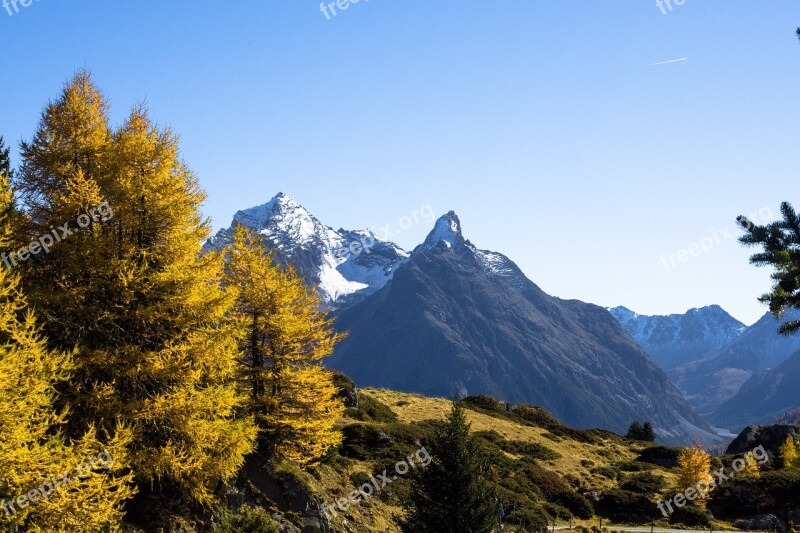 Mountains Autumn Alpine Landscape Nature