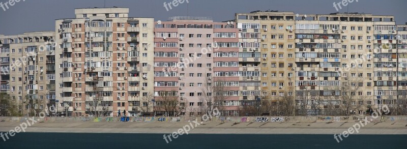 Block Of Flats Architecture Apartments Crowded Social