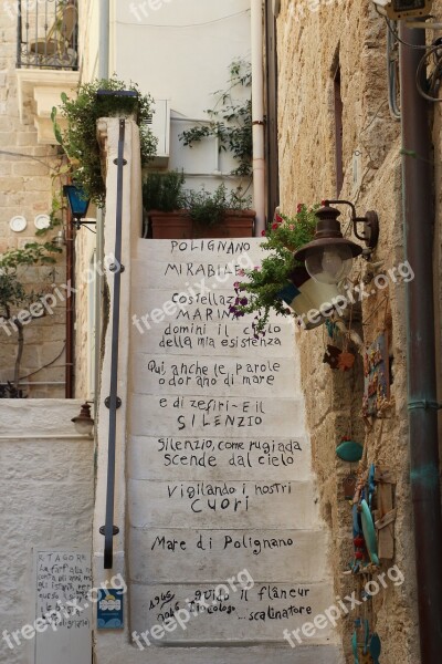 Polignano A Mare Puglia Italy Stairs Country