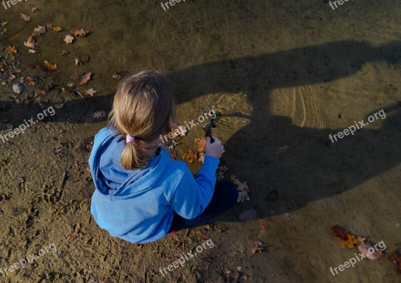 Water Child The Little Girl Sketch Sand