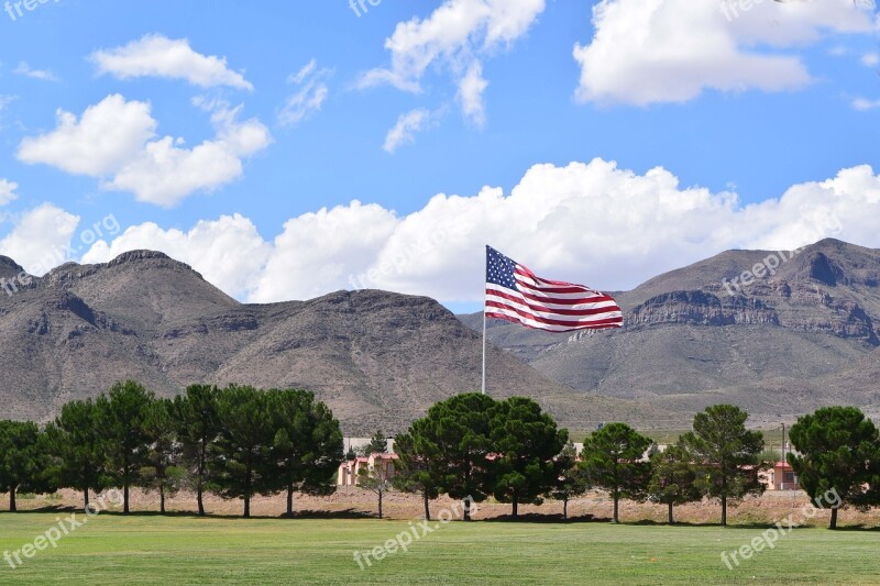 Flag American Mountains National Symbol