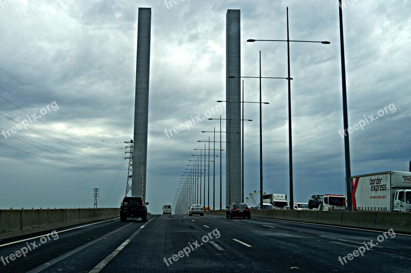 Bridge 2 Pillars Highway Transport Melbourne City