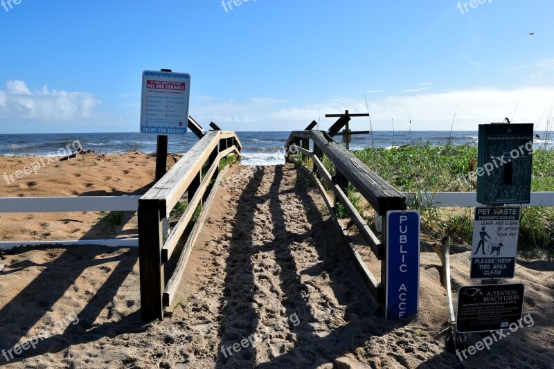 Beach Access Walkway Beach Ocean Sand