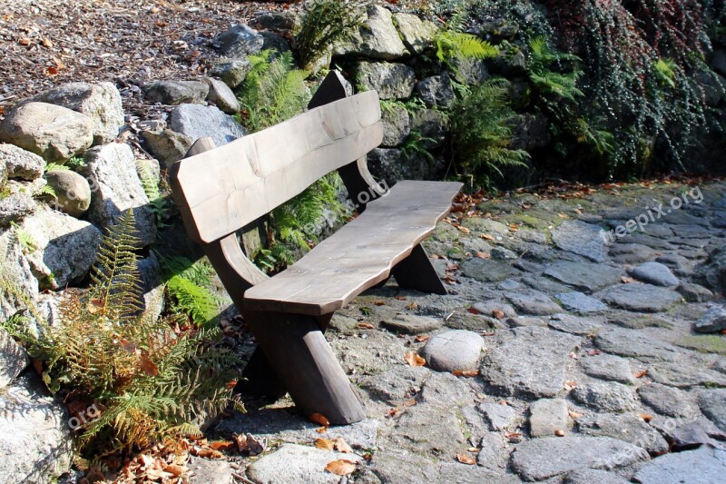 Bench Wooden The Stones Rest Relaxation