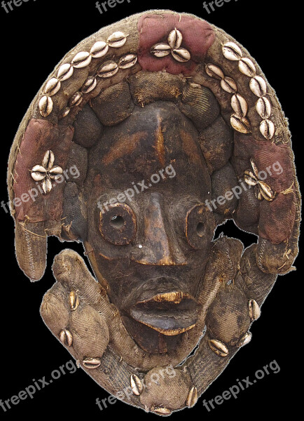 Wooden Mask Africa Carved Figure Art