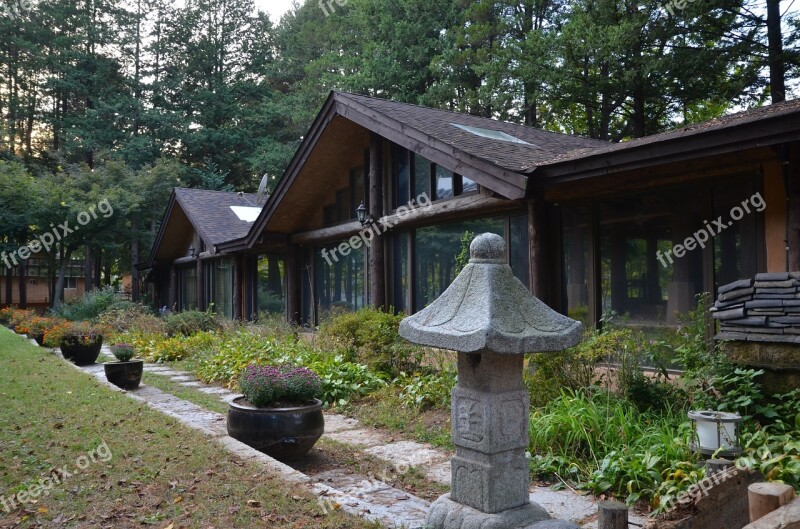 Thatch Roofed Hose Nami Sky Republic Of Korea Cloud