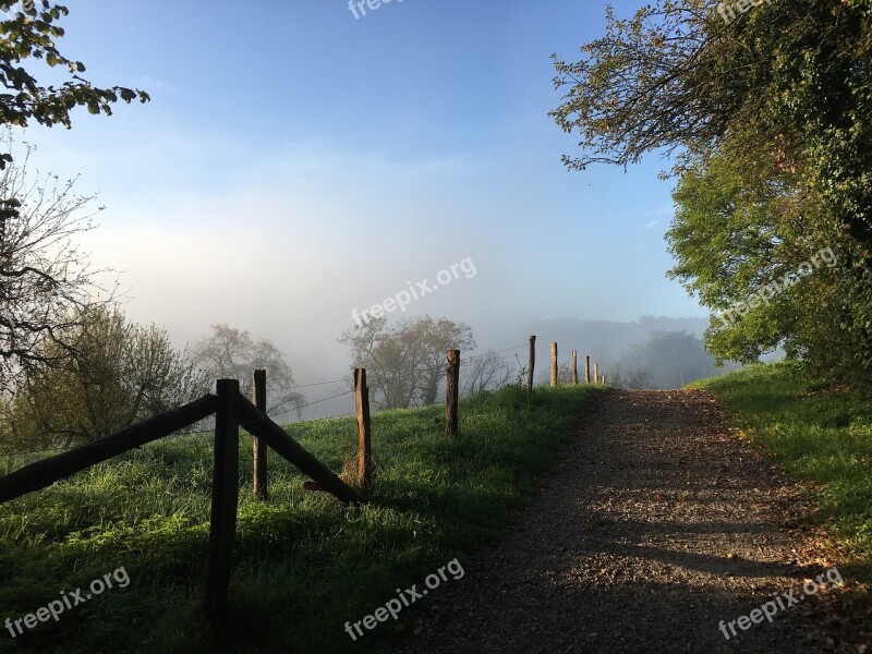 Autumn Fog Away Landscape Nature