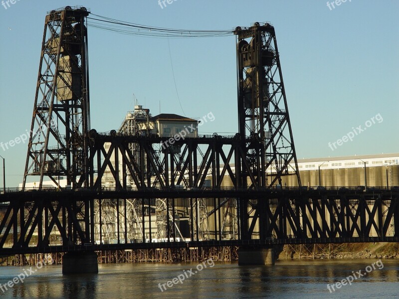 Portland Steel Bridge Water City Waterfront