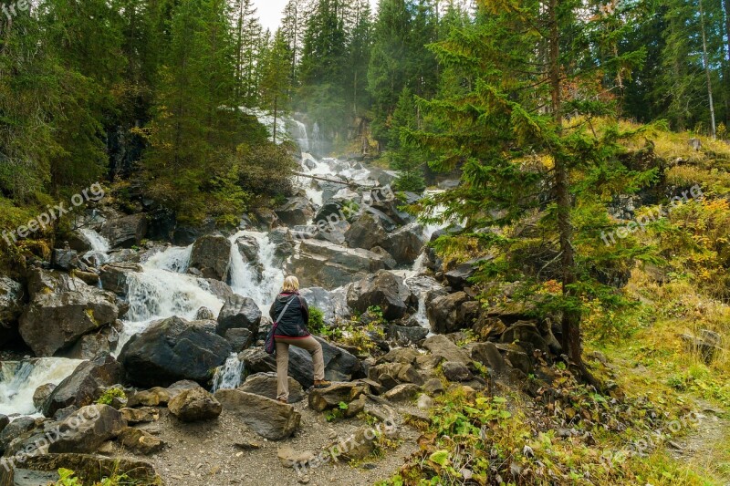 Kleinwalsertal Waterfall Melköde Alpe Stones