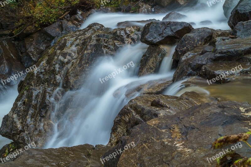 Kleinwalsertal Waterfall Melköde Alpe Stones