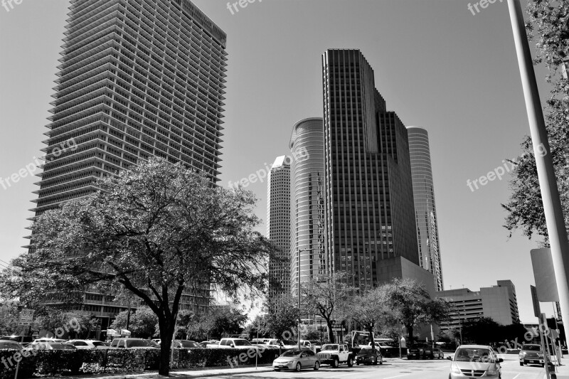 Downtown Houston Texas Corporate Buildings Tall