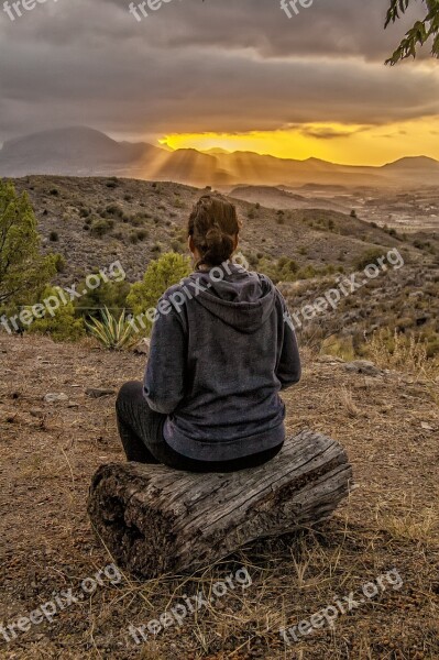 Nature Sunset Landscape Clouds Mountain