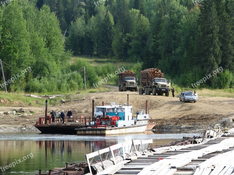 The Vishera River Crossing Bridge Landscape Transport