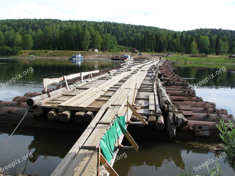 The Vishera River Crossing Bridge Landscape Transport