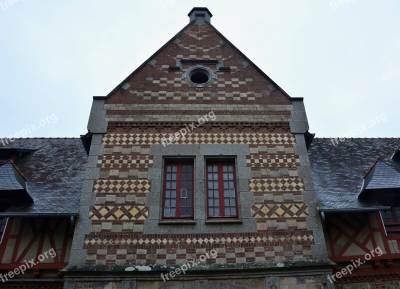 House Facade Decorated Façade Construction Bricks Old House