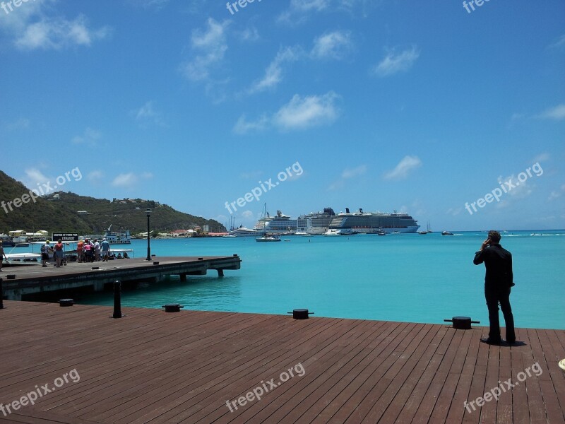 St Maarten Caribbean Port Boardwalk Cruise Ship