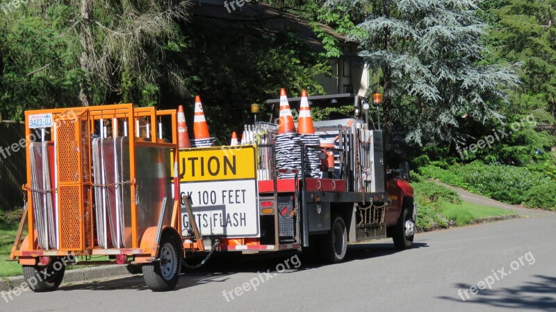 Barricade Trailer Trailer Road Signs Trailer Road Signs Storage Free Photos