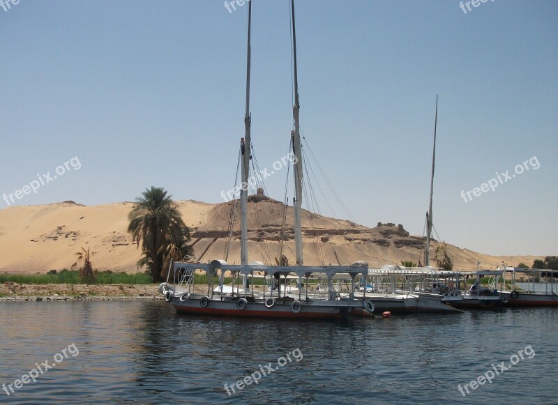 Boats River Egypt Nile Water