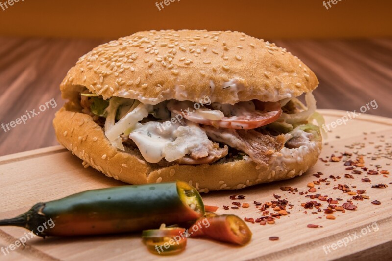 Doner Kebab Kebap Turkish Specialty Tomatoes Salad