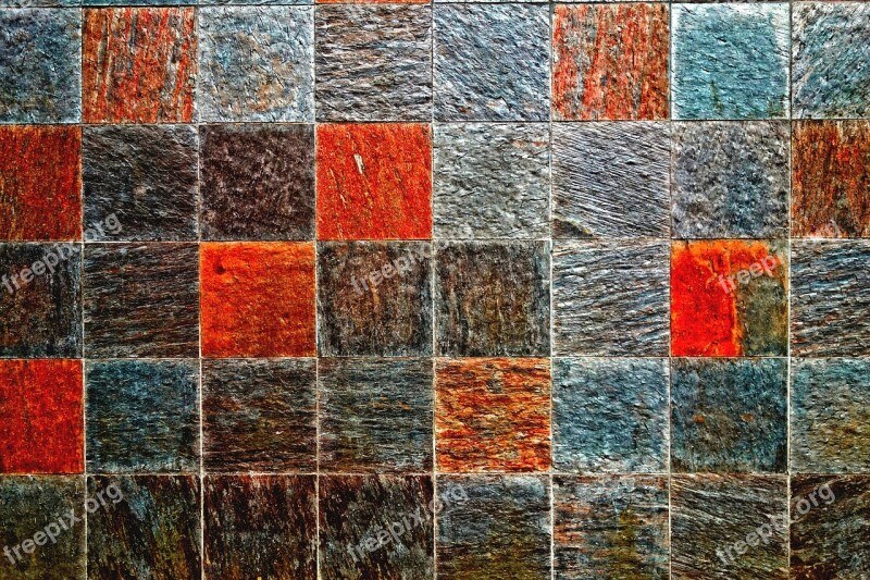 Wall Stone Wall Tiles Squares Colour