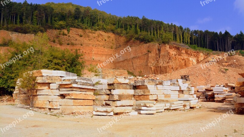 Marble Stone Quarry Forest Mountain