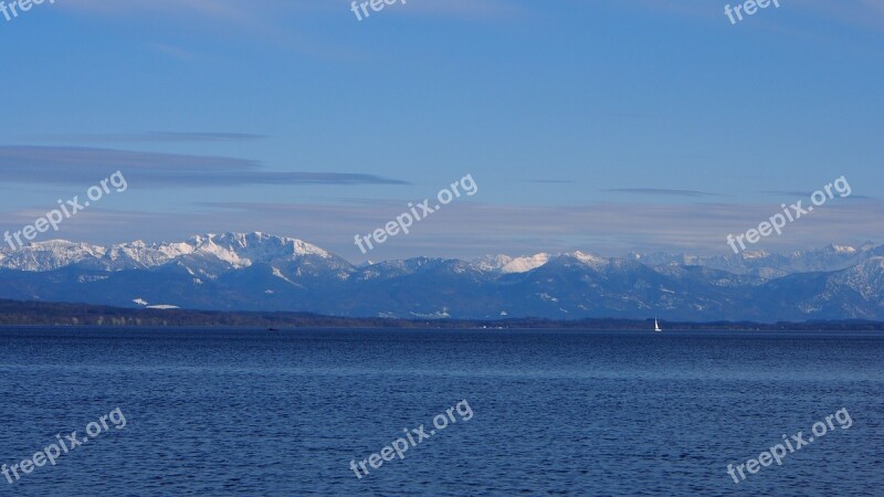 Starnberger See Alpine Lake Water Idyllic