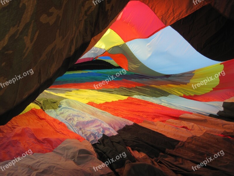 Hot Air Balloon Interior Inflate Colorful Free Photos