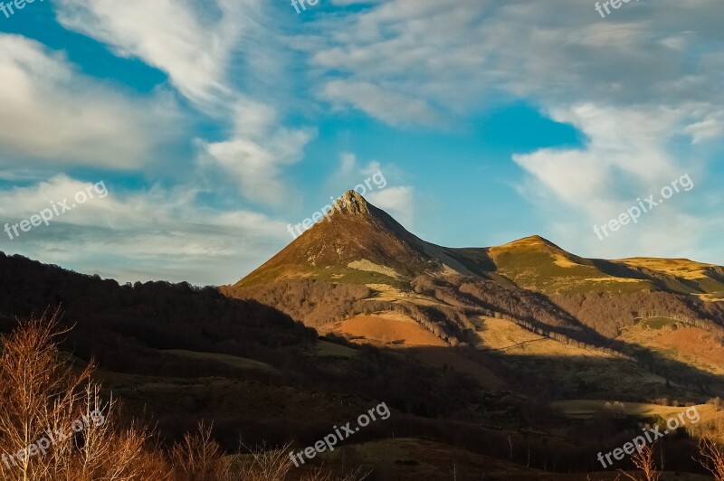 Auvergne Cantal Mountain Landscape Cliff