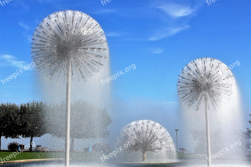 Romanshorn Fountain Park Cascade Flowing Water